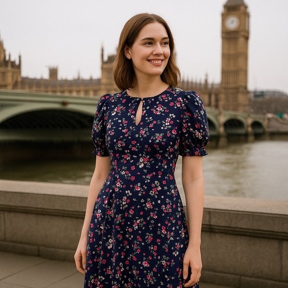 Lewit Silk A Line Classic 4-Season Designer Dress|Quiet Luxury | All Occasion - Picture 1 of 11